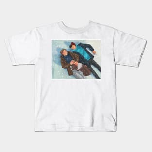 Nick and Charlie - heartstopper snow day drawing Kids T-Shirt